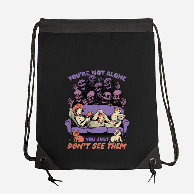 Ghosts and Cats Everywhere-None-Drawstring-Bag-Studio Mootant