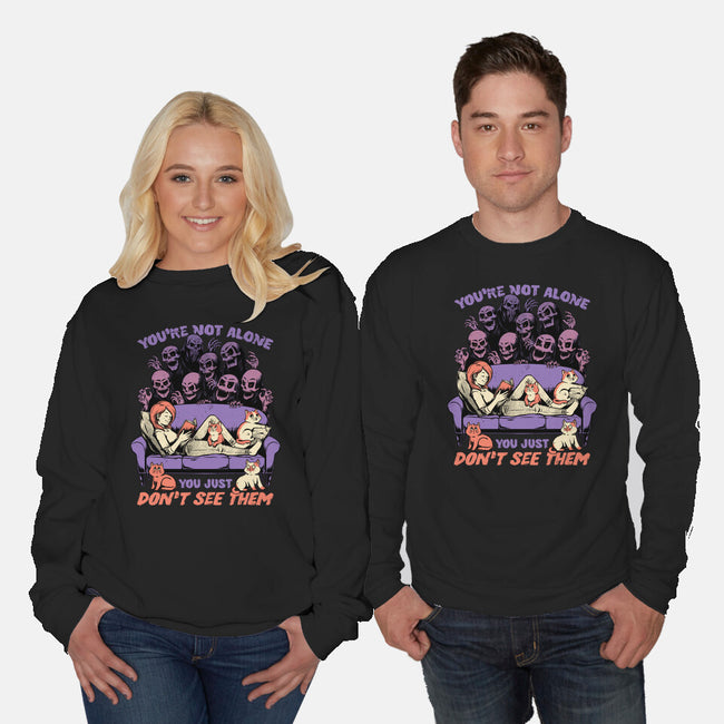 Ghosts and Cats Everywhere-Unisex-Crew Neck-Sweatshirt-Studio Mootant