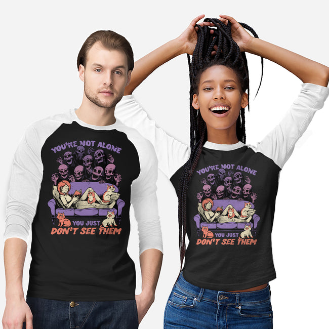 Ghosts and Cats Everywhere-Unisex-Baseball-Tee-Studio Mootant