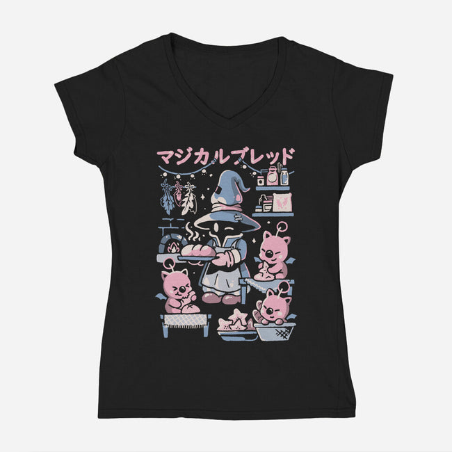 Magical Bread-Womens-V-Neck-Tee-eduely