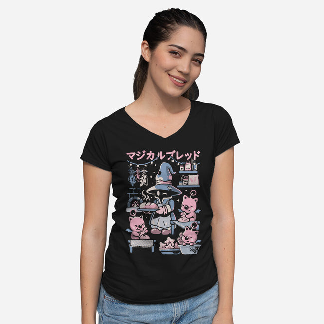Magical Bread-Womens-V-Neck-Tee-eduely