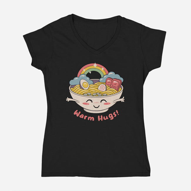 Warm Ramen Hugs-Womens-V-Neck-Tee-vp021