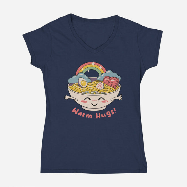 Warm Ramen Hugs-Womens-V-Neck-Tee-vp021
