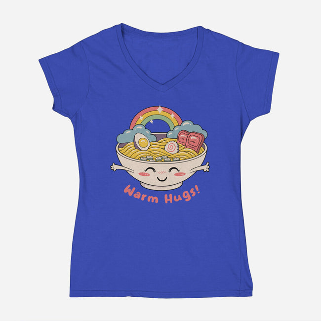 Warm Ramen Hugs-Womens-V-Neck-Tee-vp021