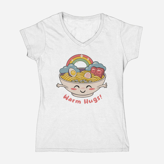 Warm Ramen Hugs-Womens-V-Neck-Tee-vp021