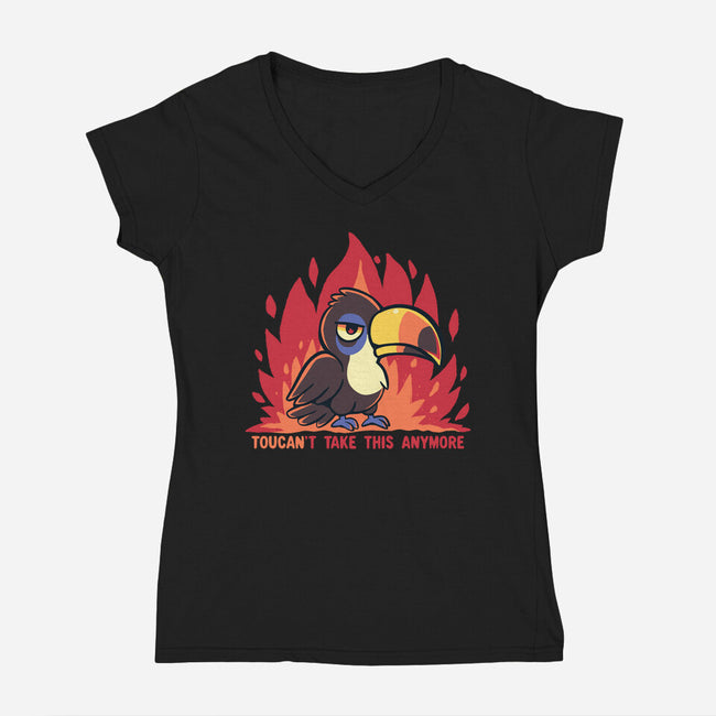 Toucant Take This Anymore-Womens-V-Neck-Tee-TechraNova