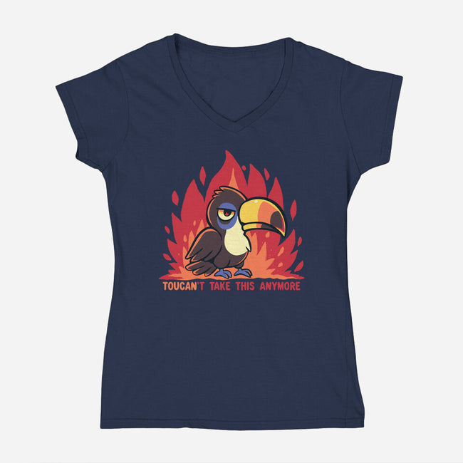 Toucant Take This Anymore-Womens-V-Neck-Tee-TechraNova