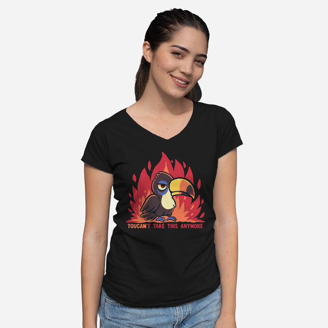 Toucant Take This Anymore-Womens-V-Neck-Tee-TechraNova