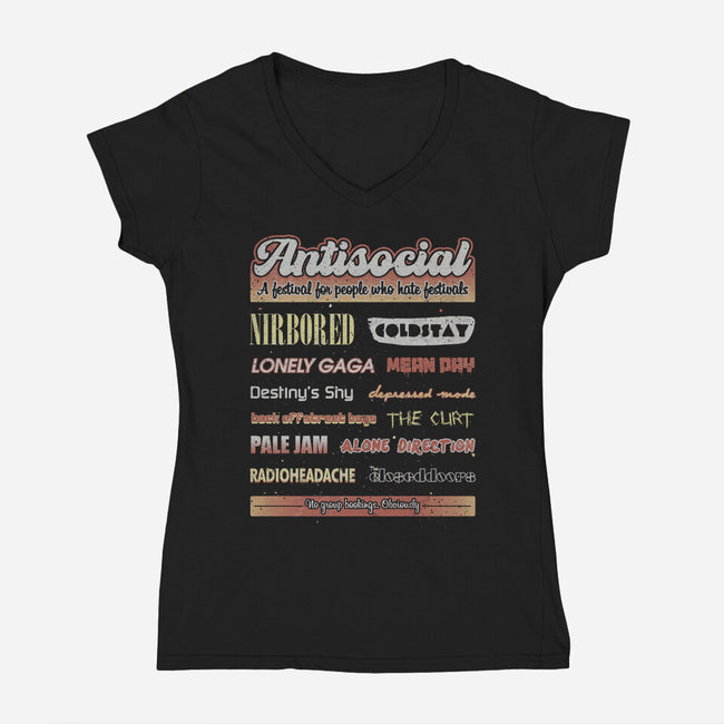 Antisocial Festival-Womens-V-Neck-Tee-NMdesign