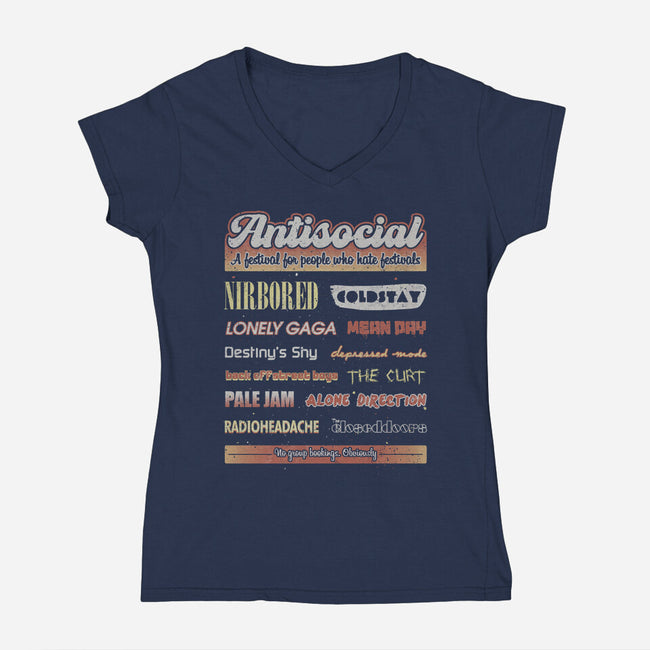 Antisocial Festival-Womens-V-Neck-Tee-NMdesign
