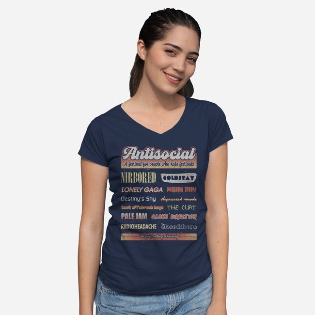 Antisocial Festival-Womens-V-Neck-Tee-NMdesign
