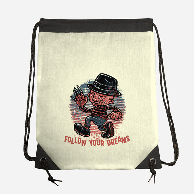Follow Your Dreams Or Nightmares-None-Drawstring-Bag-glitchygorilla