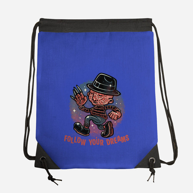 Follow Your Dreams Or Nightmares-None-Drawstring-Bag-glitchygorilla