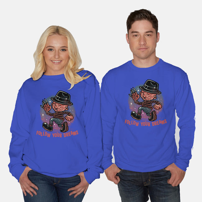 Follow Your Dreams Or Nightmares-Unisex-Crew Neck-Sweatshirt-glitchygorilla