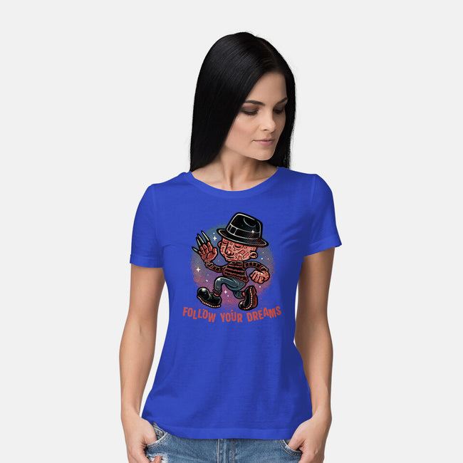 Follow Your Dreams Or Nightmares-Womens-Basic-Tee-glitchygorilla