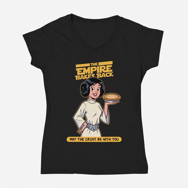 Empire Bakes Back-Womens-V-Neck-Tee-P1yu5h
