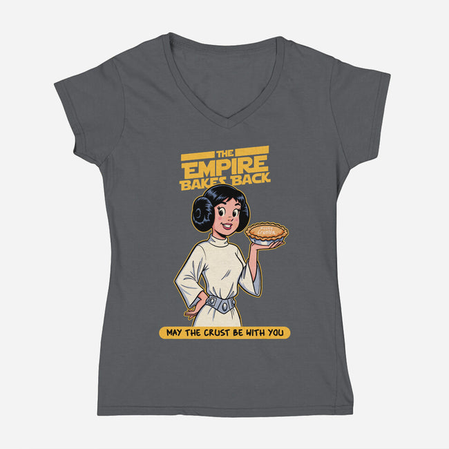 Empire Bakes Back-Womens-V-Neck-Tee-P1yu5h