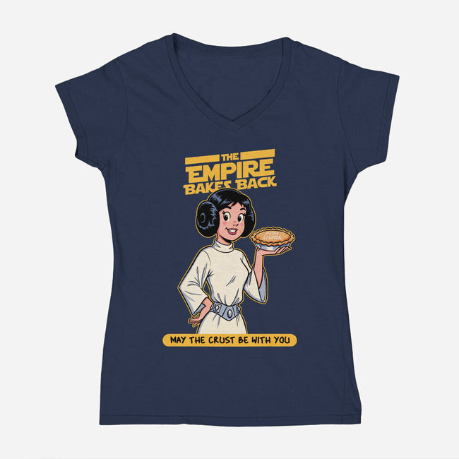Empire Bakes Back-Womens-V-Neck-Tee-P1yu5h