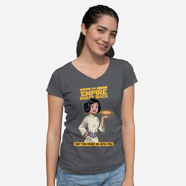 Empire Bakes Back-Womens-V-Neck-Tee-P1yu5h