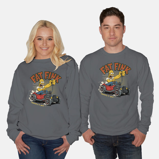 Fat Fink-Unisex-Crew Neck-Sweatshirt-P1yu5h