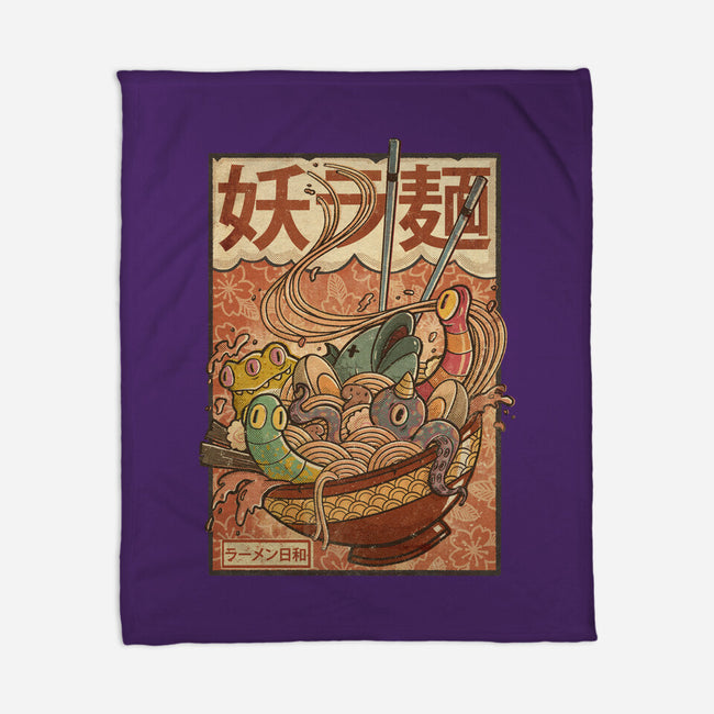 Creature Ramen-None-Fleece-Blanket-Mike Koubou