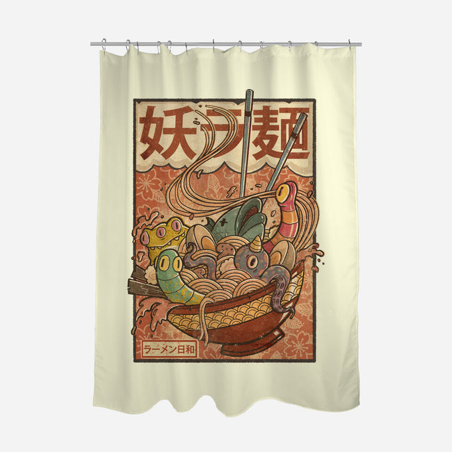 Creature Ramen-None-Polyester-Shower Curtain-Mike Koubou