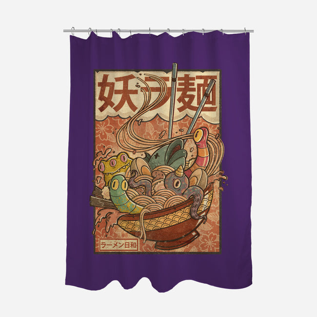 Creature Ramen-None-Polyester-Shower Curtain-Mike Koubou