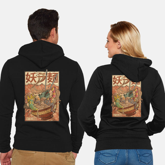 Creature Ramen-Unisex-Zip-Up-Sweatshirt-Mike Koubou