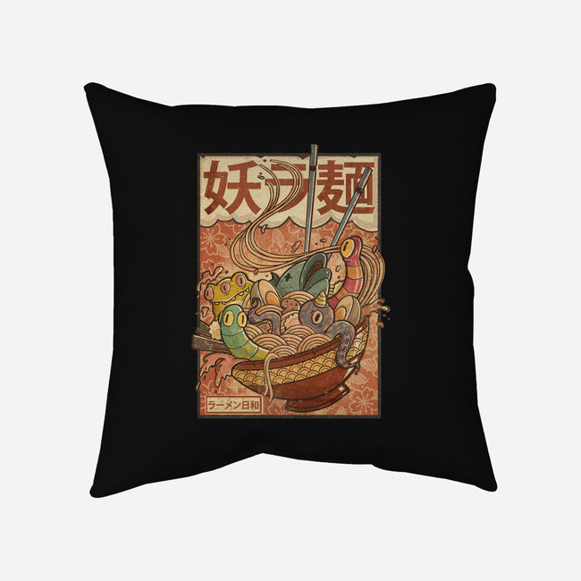 Creature Ramen-None-Removable Cover w Insert-Throw Pillow-Mike Koubou