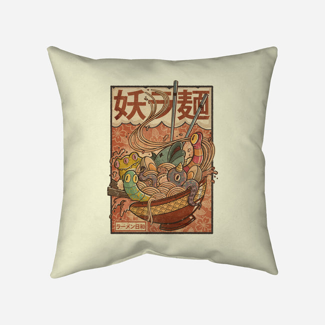 Creature Ramen-None-Removable Cover w Insert-Throw Pillow-Mike Koubou