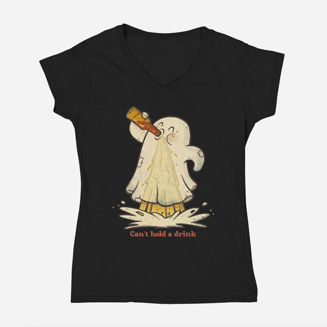 Can't Hold A Drink-Womens-V-Neck-Tee-Mike Koubou