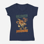Treats No Tricks-Womens-V-Neck-Tee-Mike Koubou