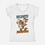 Treats No Tricks-Womens-V-Neck-Tee-Mike Koubou