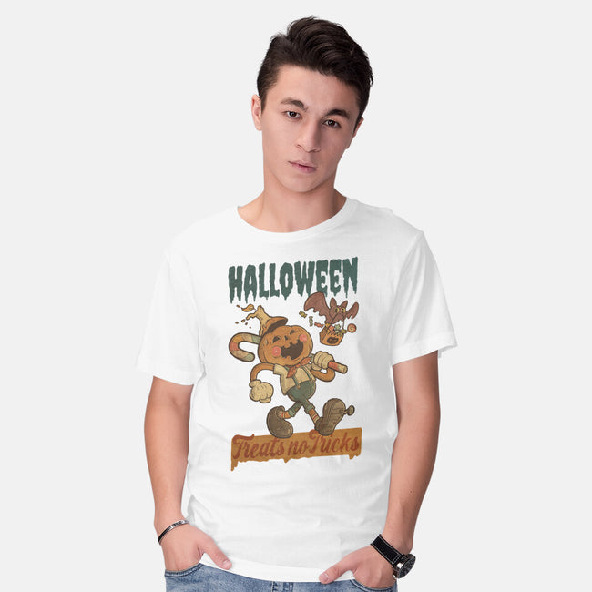 Treats No Tricks-Mens-Basic-Tee-Mike Koubou