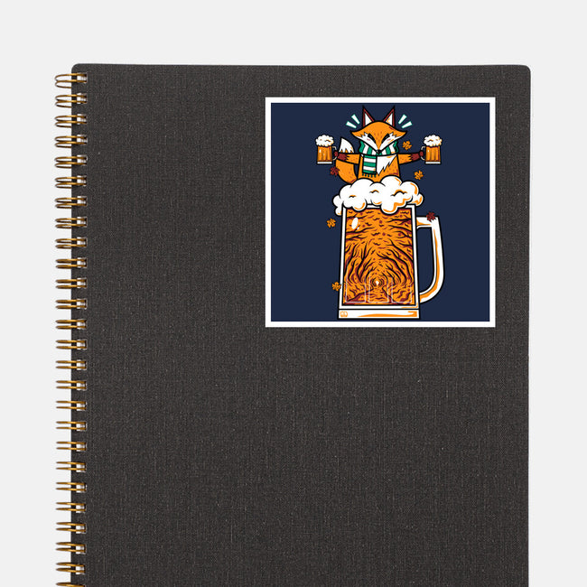 Fox Beer And Fall Season-None-Glossy-Sticker-krisren28