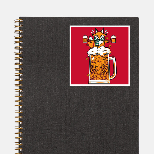 Fox Beer And Fall Season-None-Glossy-Sticker-krisren28
