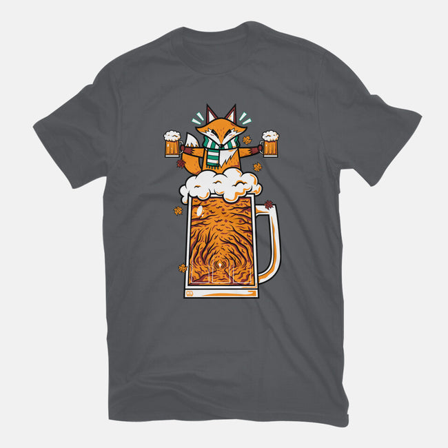 Fox Beer And Fall Season-Mens-Basic-Tee-krisren28