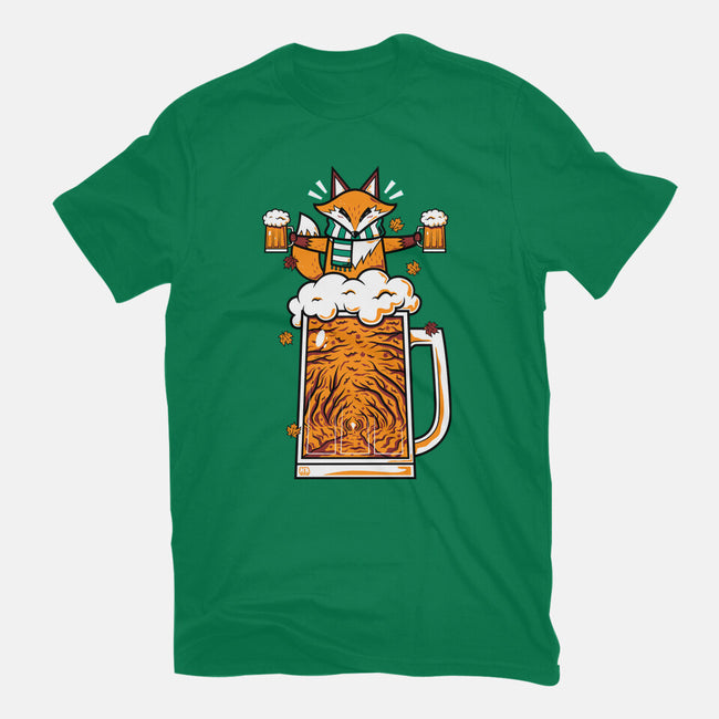 Fox Beer And Fall Season-Mens-Basic-Tee-krisren28