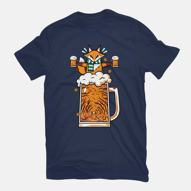 Fox Beer And Fall Season-Womens-Fitted-Tee-krisren28