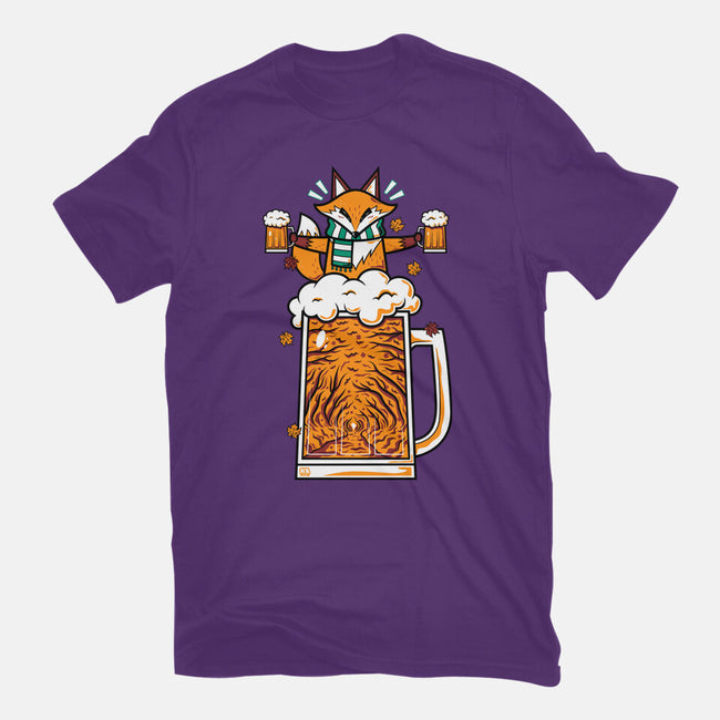 Fox Beer And Fall Season-Mens-Basic-Tee-krisren28