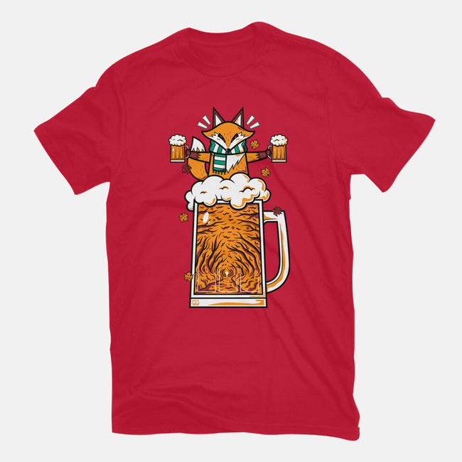 Fox Beer And Fall Season-Mens-Basic-Tee-krisren28