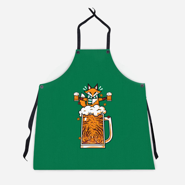 Fox Beer And Fall Season-Unisex-Kitchen-Apron-krisren28