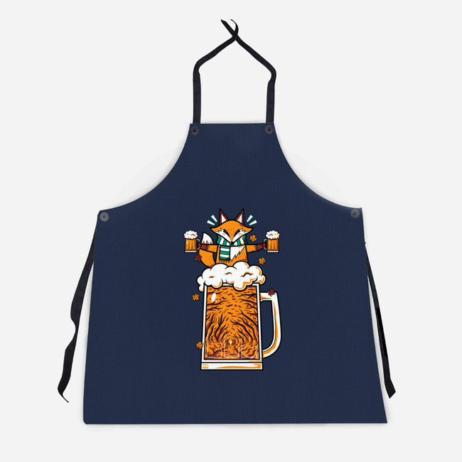 Fox Beer And Fall Season-Unisex-Kitchen-Apron-krisren28