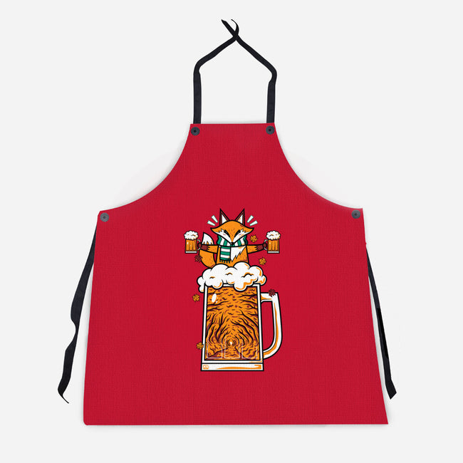 Fox Beer And Fall Season-Unisex-Kitchen-Apron-krisren28