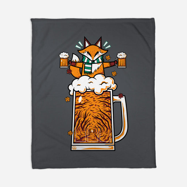 Fox Beer And Fall Season-None-Fleece-Blanket-krisren28