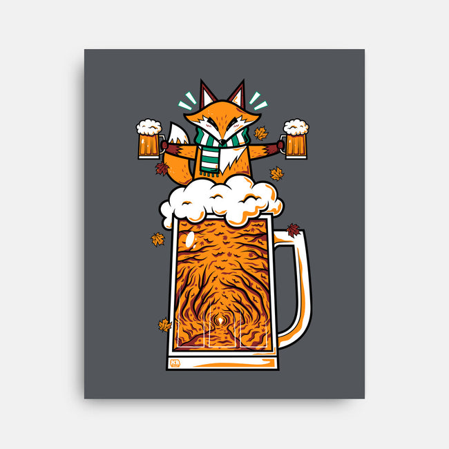 Fox Beer And Fall Season-None-Stretched-Canvas-krisren28