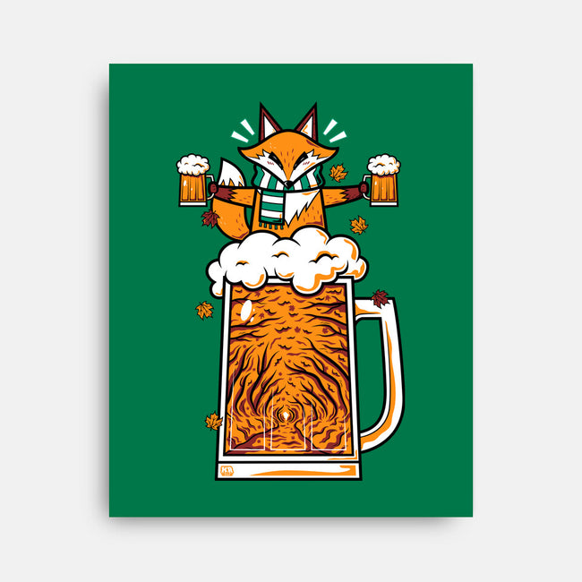 Fox Beer And Fall Season-None-Stretched-Canvas-krisren28