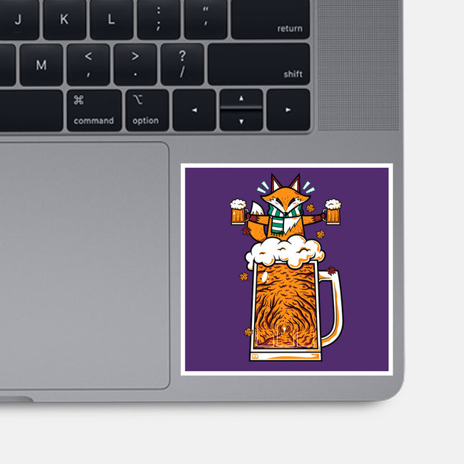 Fox Beer And Fall Season-None-Glossy-Sticker-krisren28