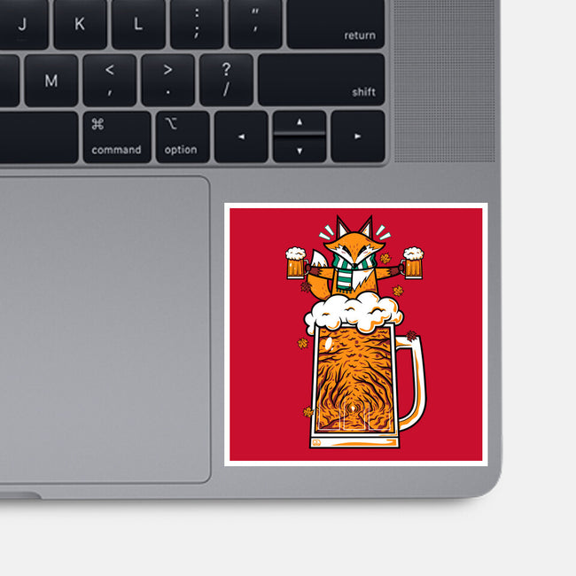 Fox Beer And Fall Season-None-Glossy-Sticker-krisren28