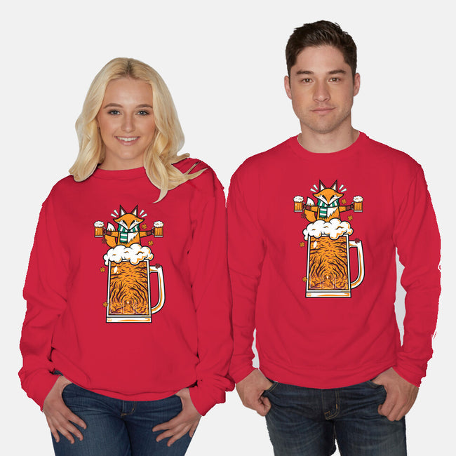 Fox Beer And Fall Season-Unisex-Crew Neck-Sweatshirt-krisren28